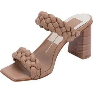 Dolce Vita Paily Braided Sandals Double Strap Chunky High Heels Cafe Stella 8